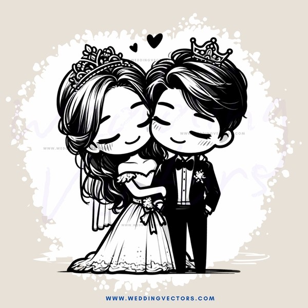 the wedding couple kissing