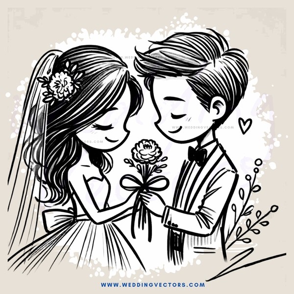 a couple kissing in an illustration