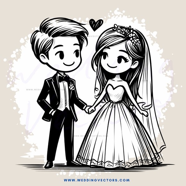 a couple in wedding attire