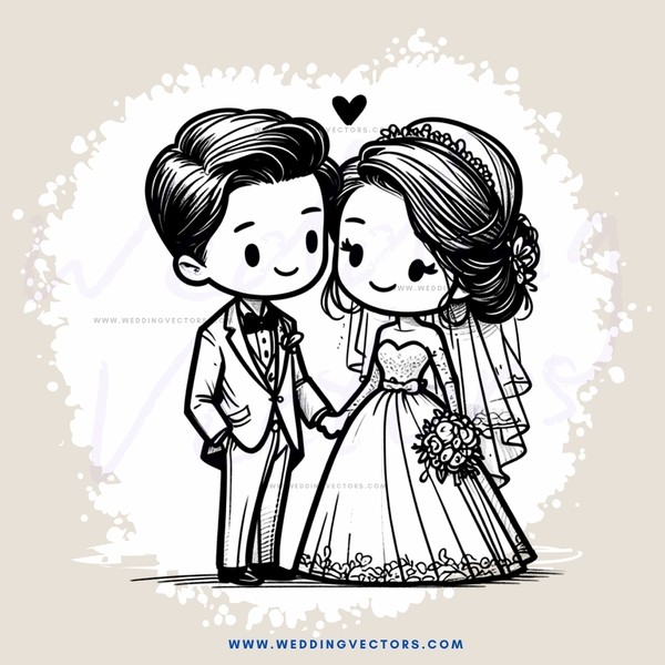 a couple in wedding attire