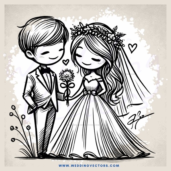 a young couple's wedding day