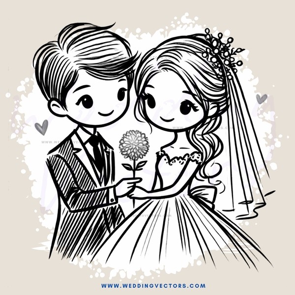 a couple holding hands and flowers