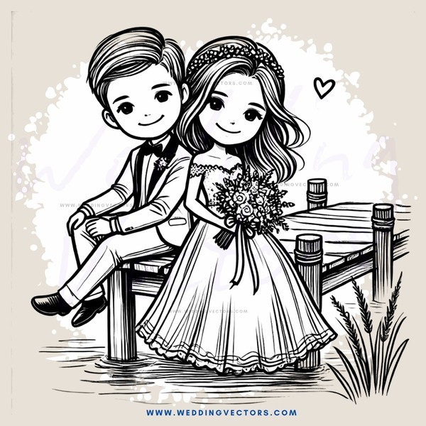 a couple sitting on a bench with flowers