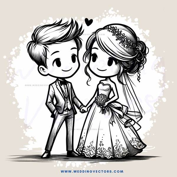 a bride and groom on their wedding day