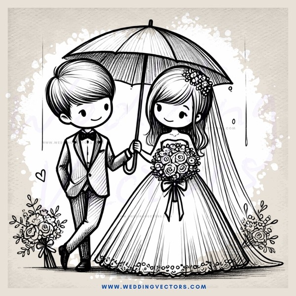 a couple standing under an umbrella