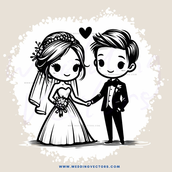 a bride and groom holding hands