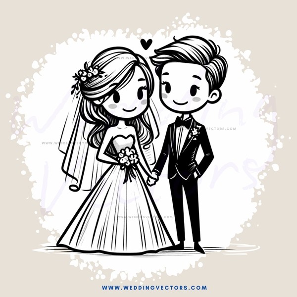 wedding couple cartoon