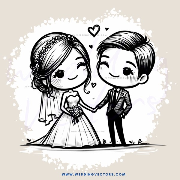 bride and groom in wedding attire shaking hands