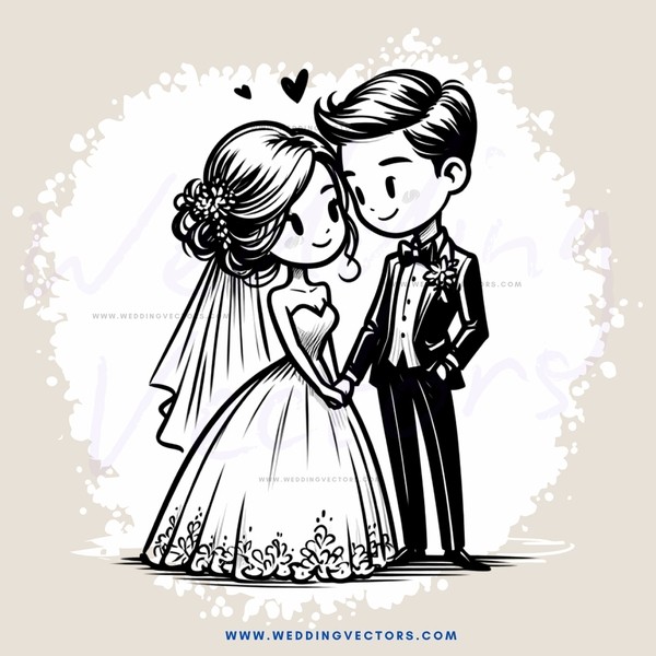 a bride and groom holding hands