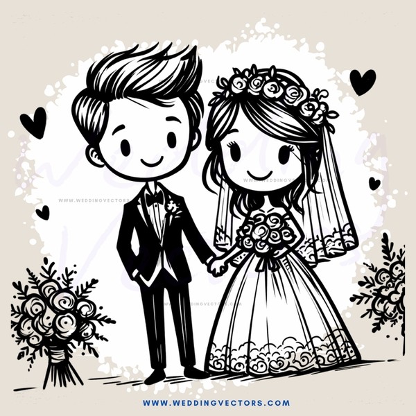 wedding portrait in black and white