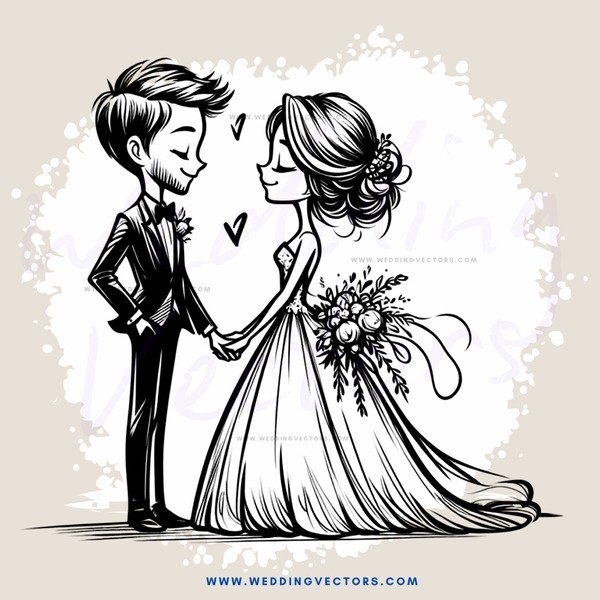 wedding couple holding hands