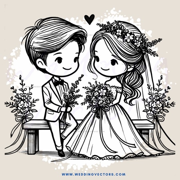 a couple sitting on a bench and holding flowers