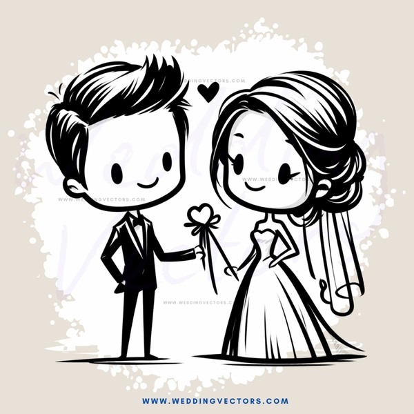 wedding couple holding flower heart