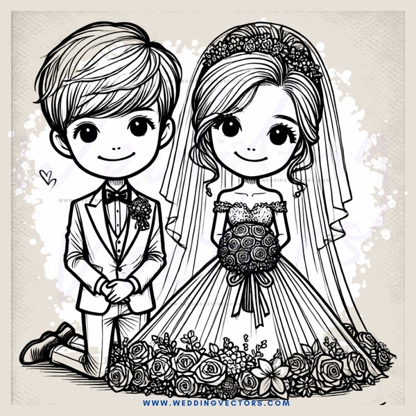a bride and groom on their wedding day