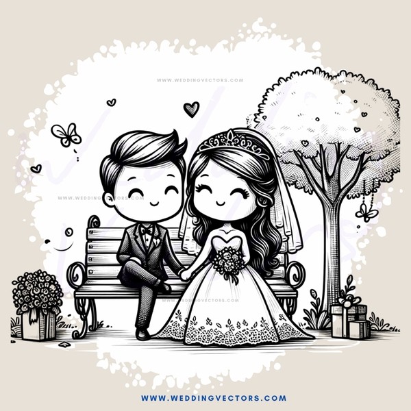 wedding day in black and white