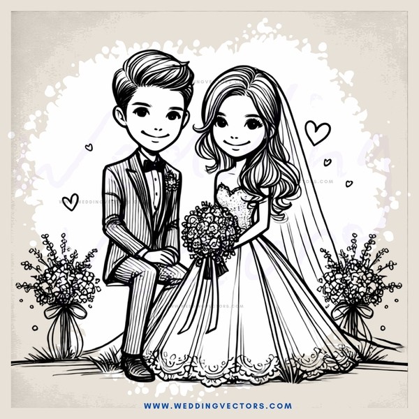 a bride and groom pose for their wedding photo