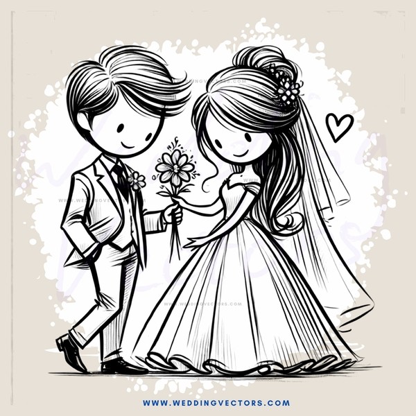 a bride and groom holding hands