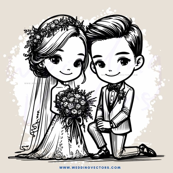groom and bride posing together