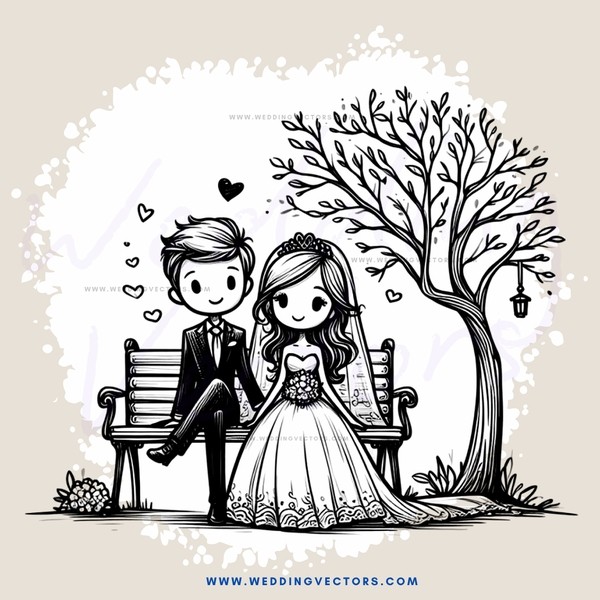couple on bench with tree and lights behind them