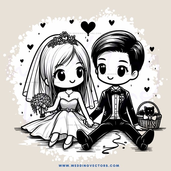 the couple on their wedding day