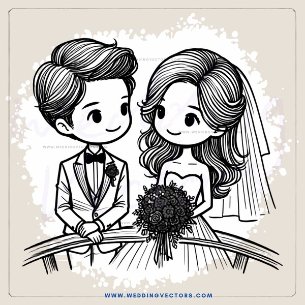 groom and bride cartoon clip art