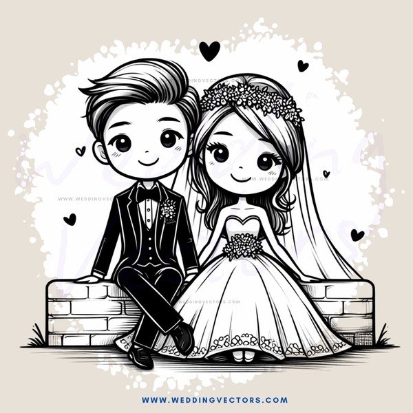 couple sitting on bricks at wedding ceremony