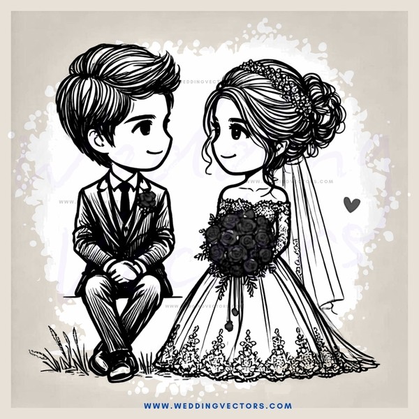 a bride and groom sitting next to each other