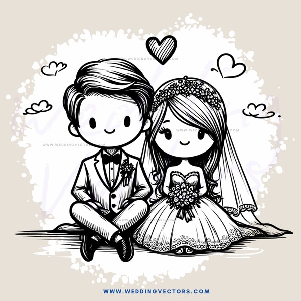 a bride and groom sitting next to each other