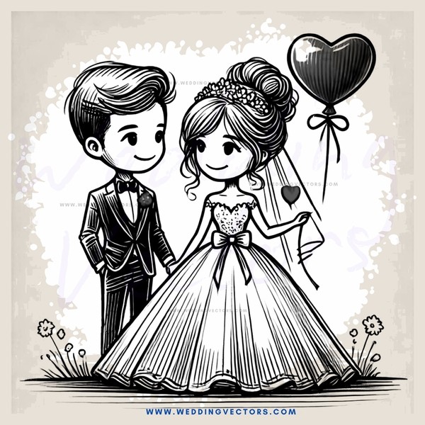 a couple at their wedding