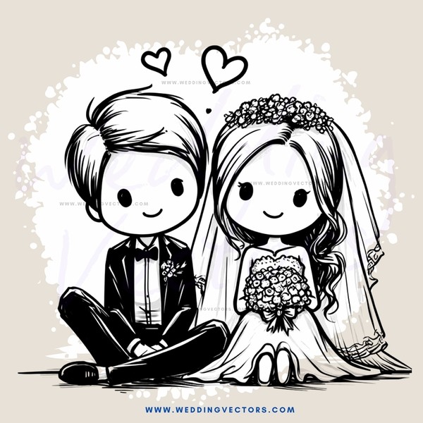a bride and groom sitting on the ground