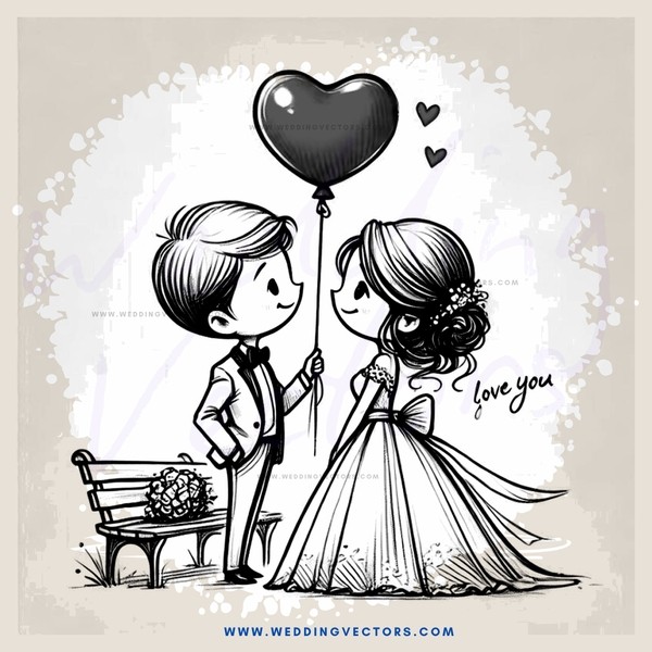 a romantic moment with a balloon in between them