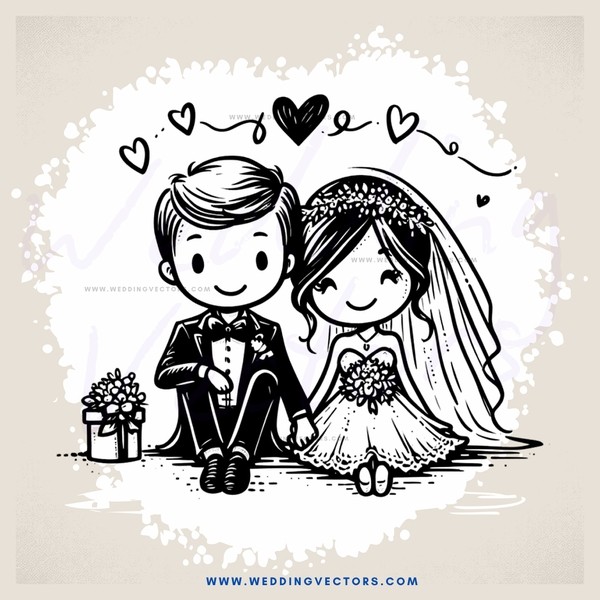 a couple on their wedding day