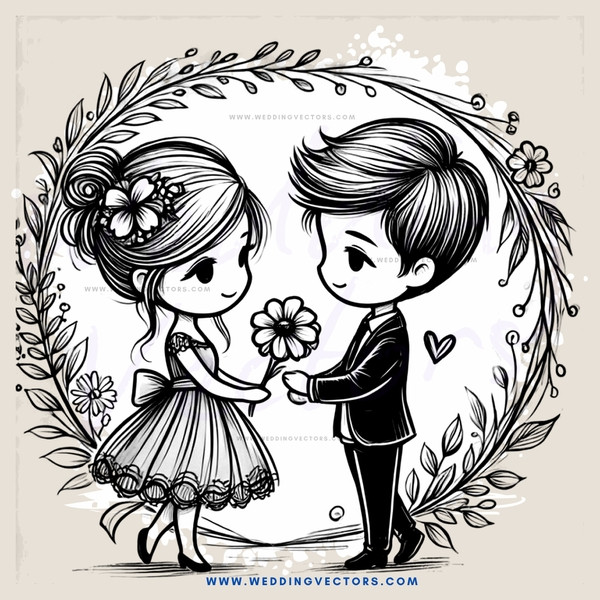 couple flowered wreath