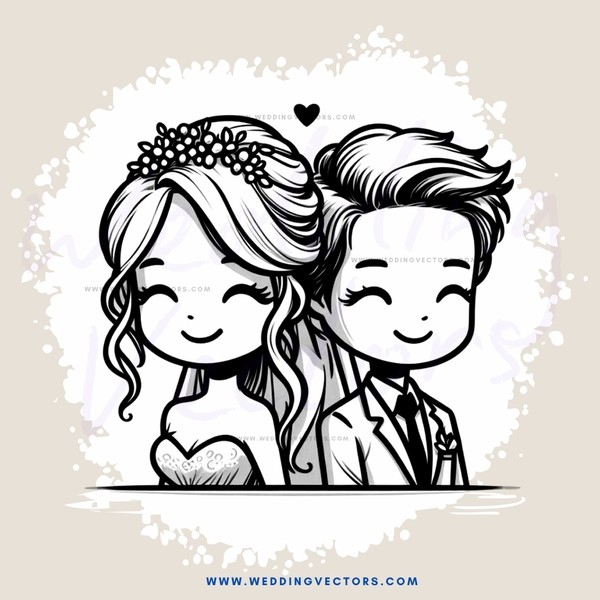 wedding smiley face couple