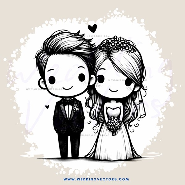 a man and woman on their wedding day