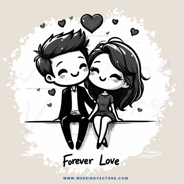 forever love cartoon drawing