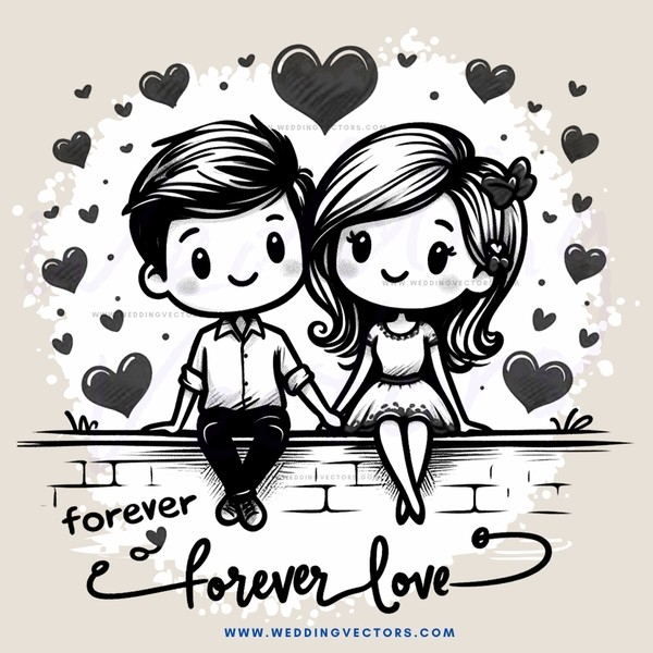 forever love couple on brick wall