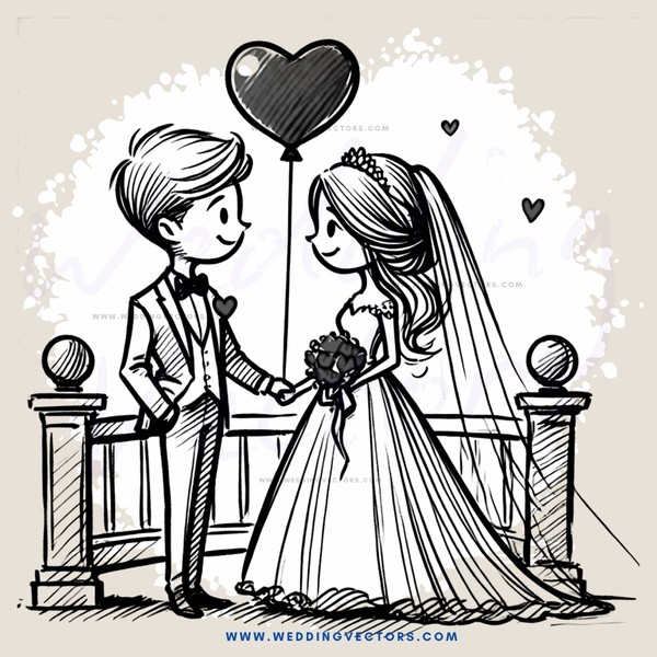 a bride and groom on their wedding day