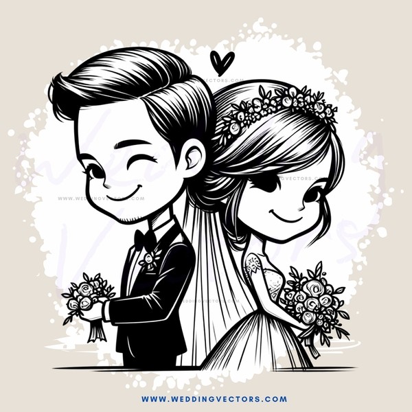 man and woman holding flowers at wedding