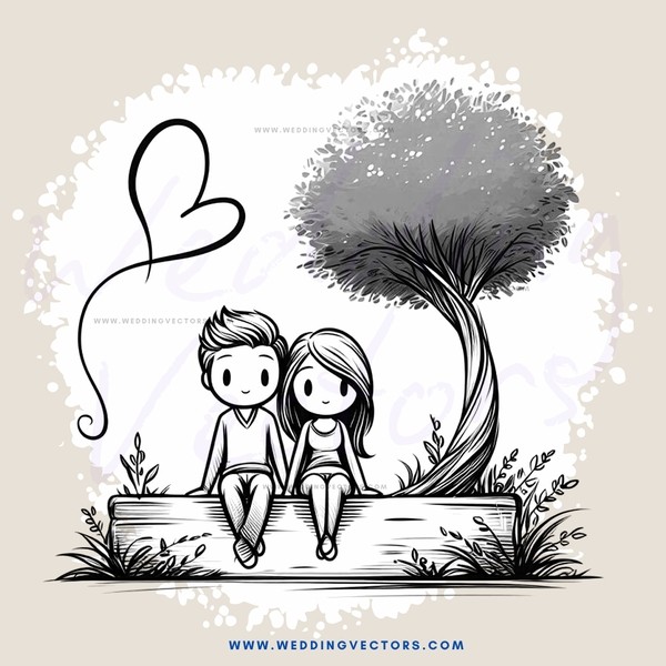 a couple sitting under a tree