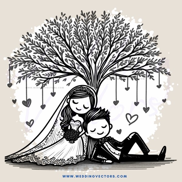 a couple lying under an umbrella tree