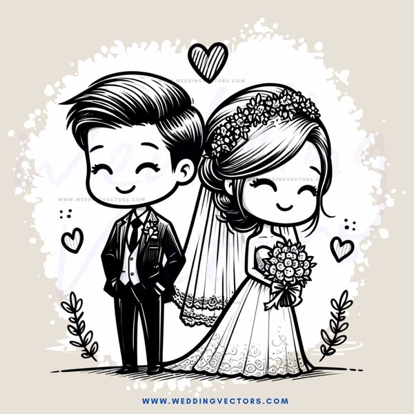 wedding cartoon (anime style)