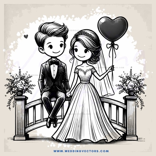 bride & groom on a bridge