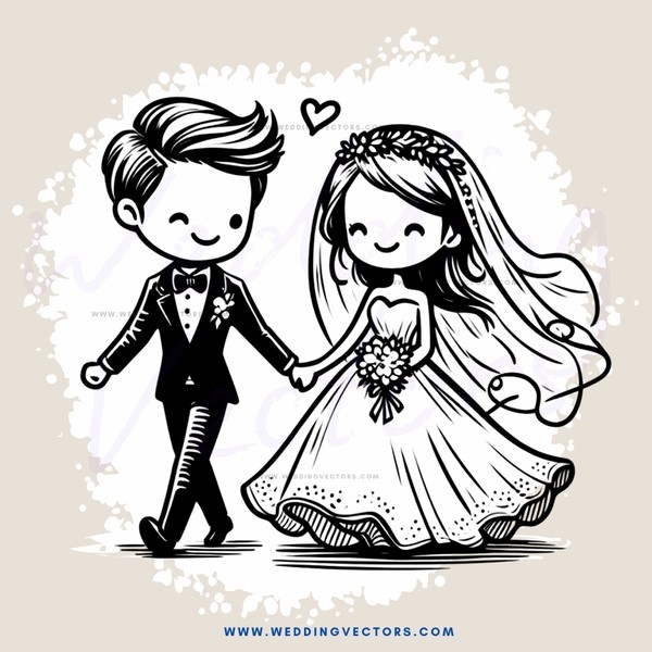 a happy couple in black and white