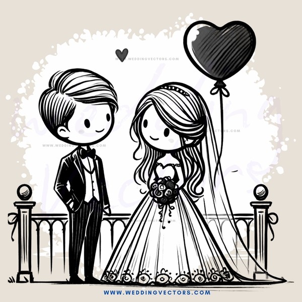 wedding portrait in black and white