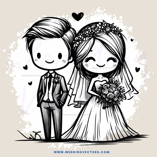 a bride and groom at their wedding