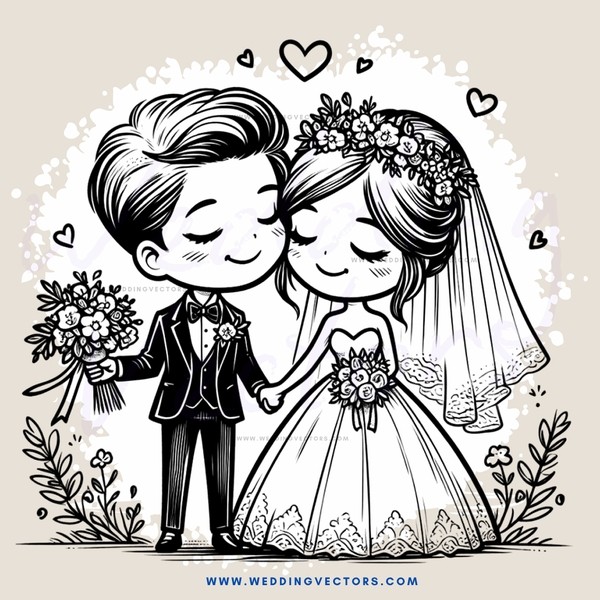 couple holding flowers and leaves