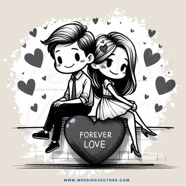 forever love cartoon drawing