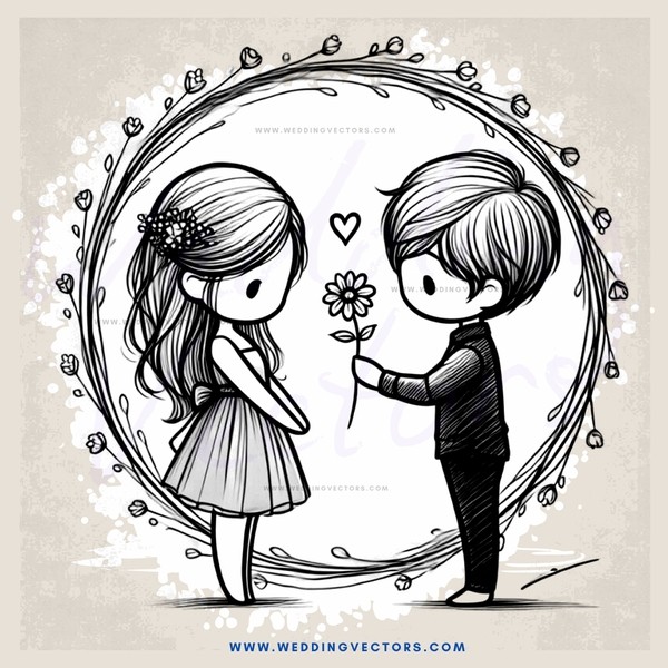 two people holding a flower