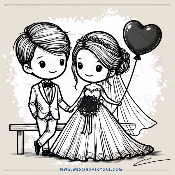 a bride and groom on their wedding day